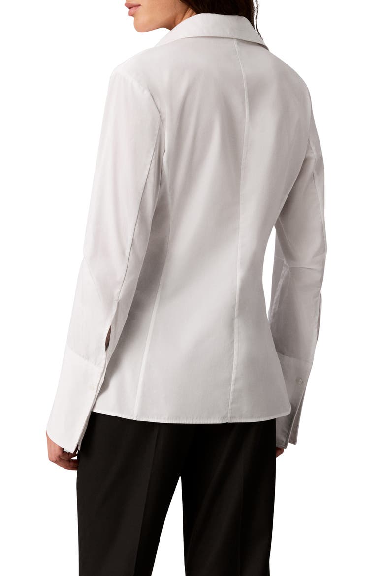Fitted Poplin Button-Down Shirt, Alternate, color, PHOTO WHITE