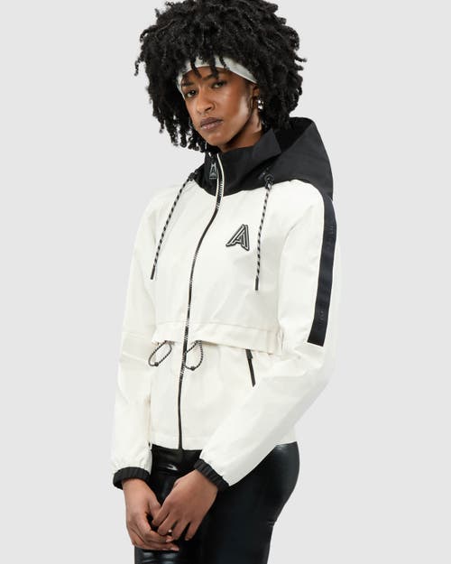 Alpenhaus Enneth Hooded Windbreaker With Adjustable Waist In Snow White