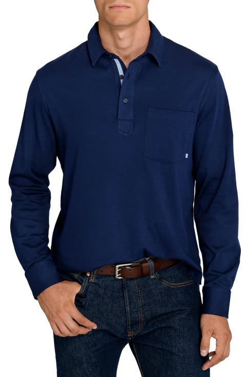Slim Fit Cambridge Cotton Interlock Long Sleeve Polo