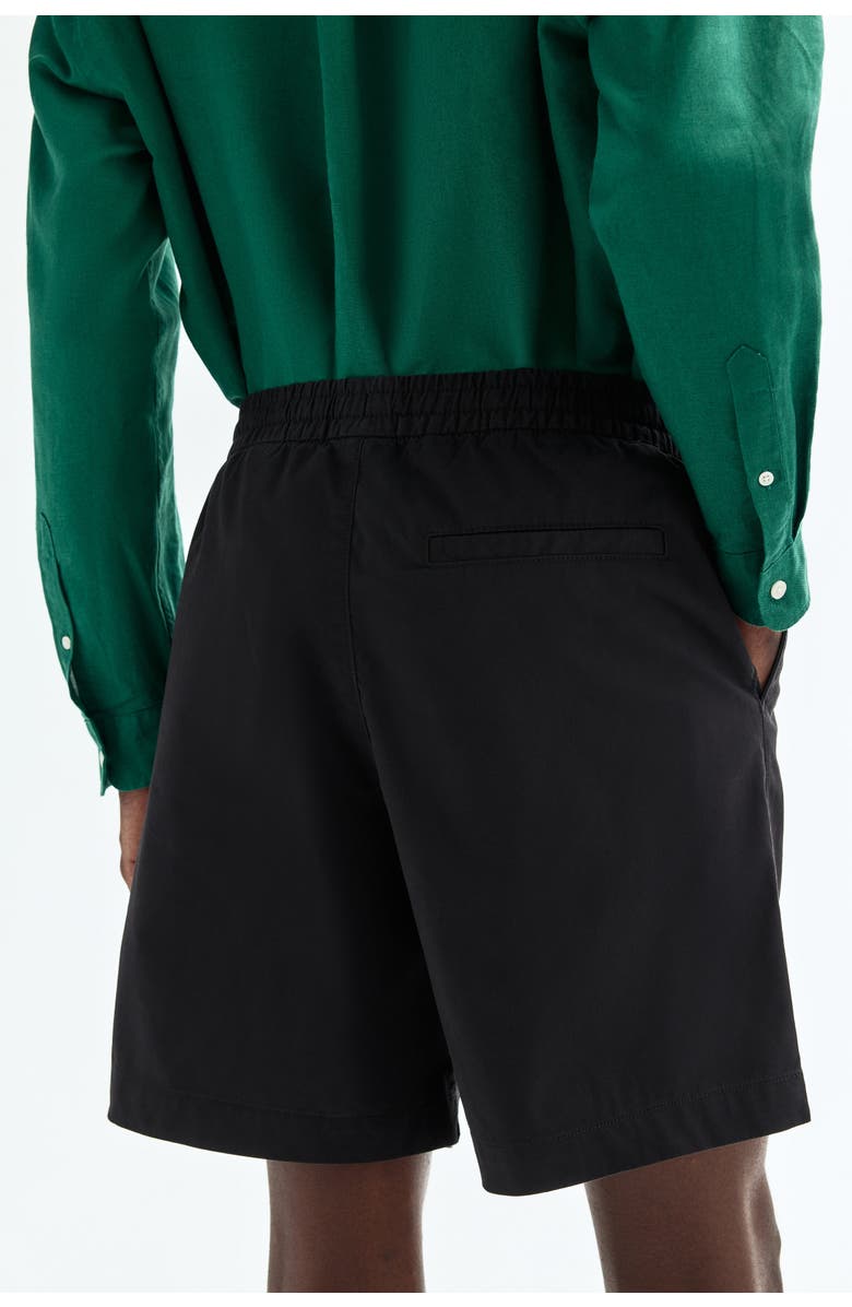 H&M Relaxed Fit Cotton Shorts, Alternate, color, Black