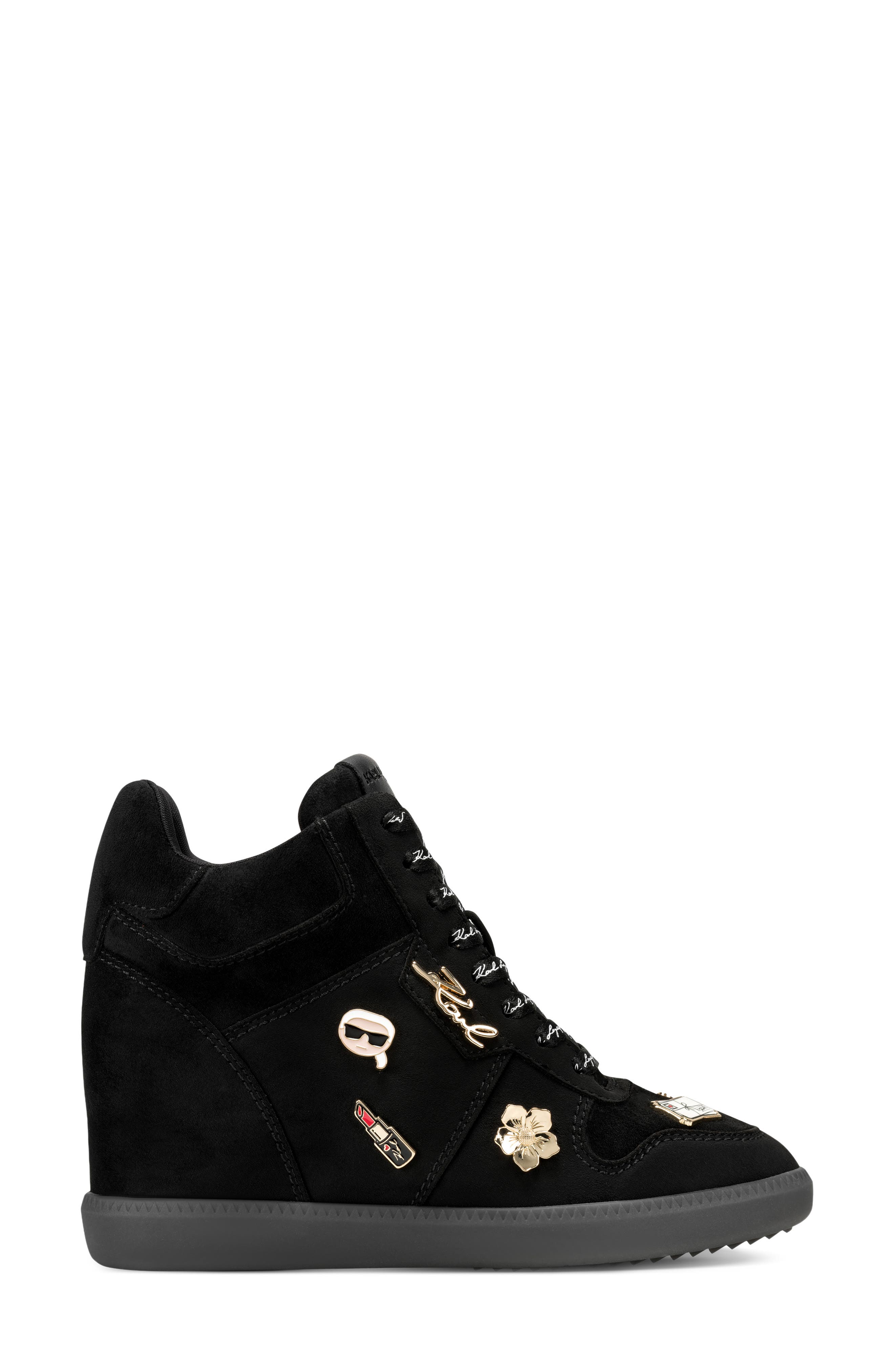 Spirea Wedge Sneaker, Alternate, color, BLACK