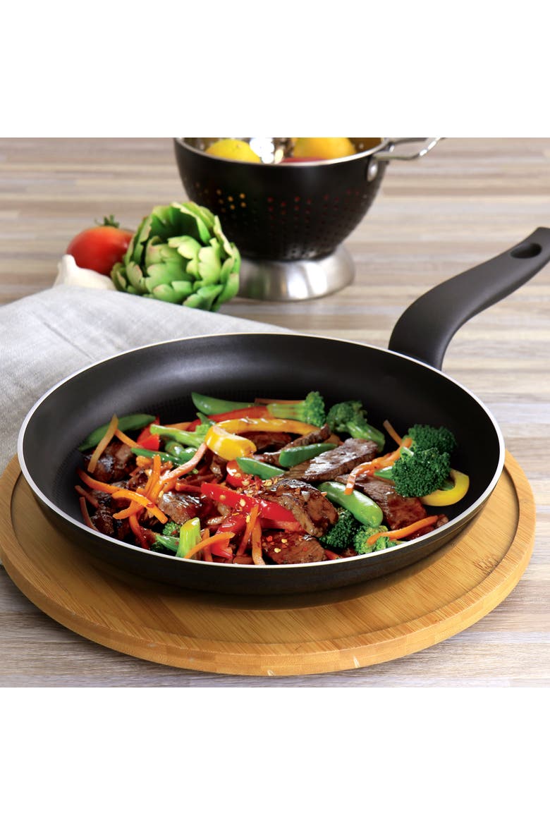 10 Inch Nonstick Aluminum Frying Pan in Warm Black, Alternate, color, Black