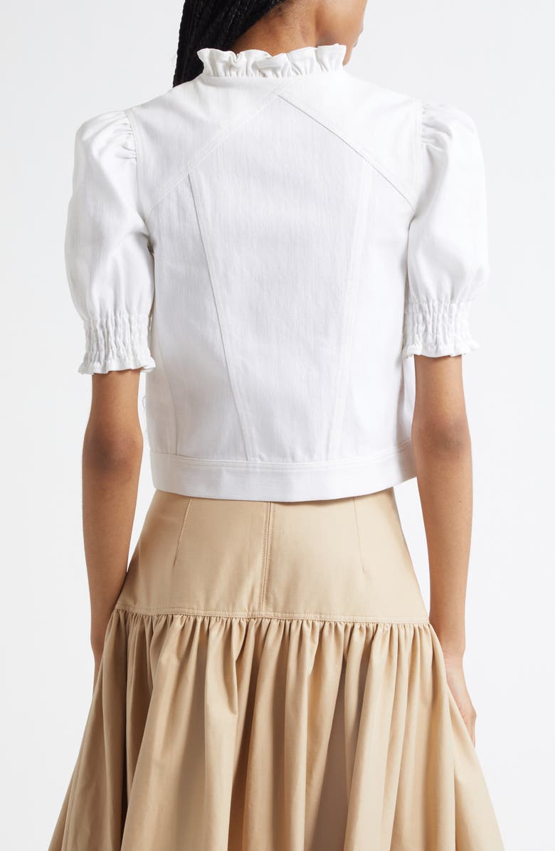 Cinq à Sept Anabella Puff Sleeve Jacket, Alternate, color, White
