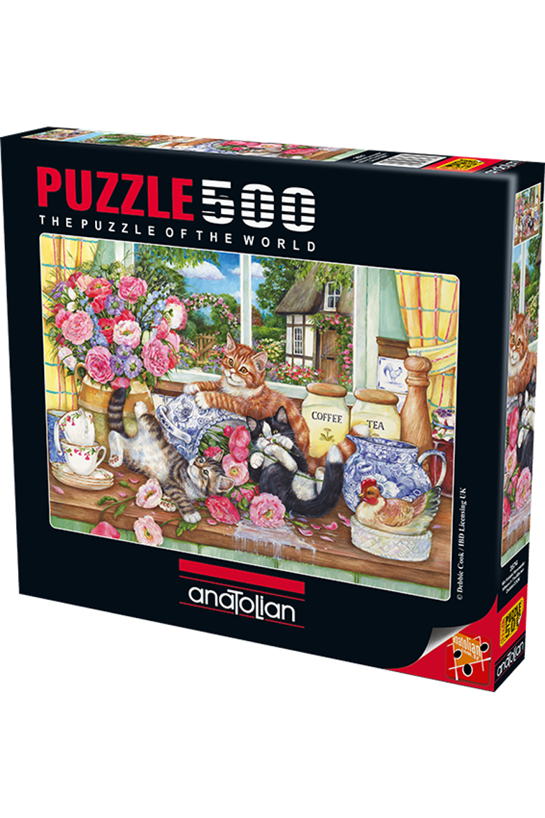 Kittens in the Kitchen 500 piece Jigsaw Puzzle for Adults, Main, color, Multicolor