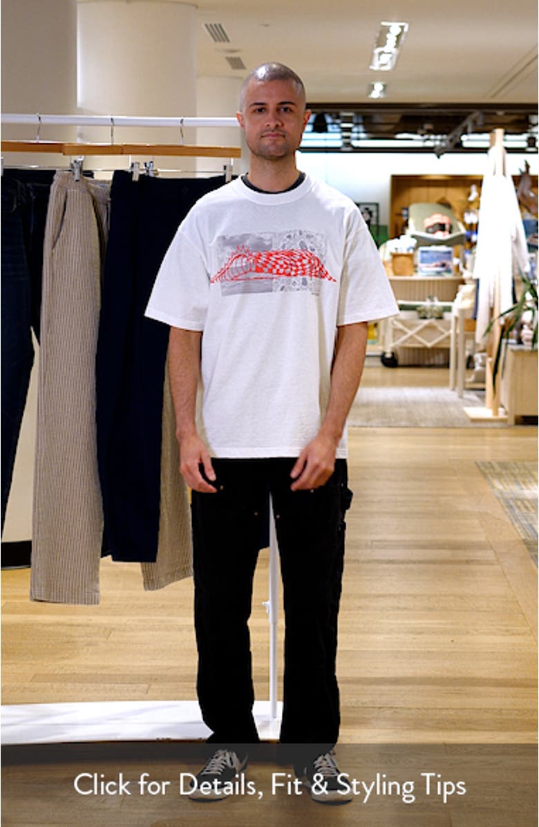 Wave Check Cotton Graphic T-Shirt, sales video thumbnail