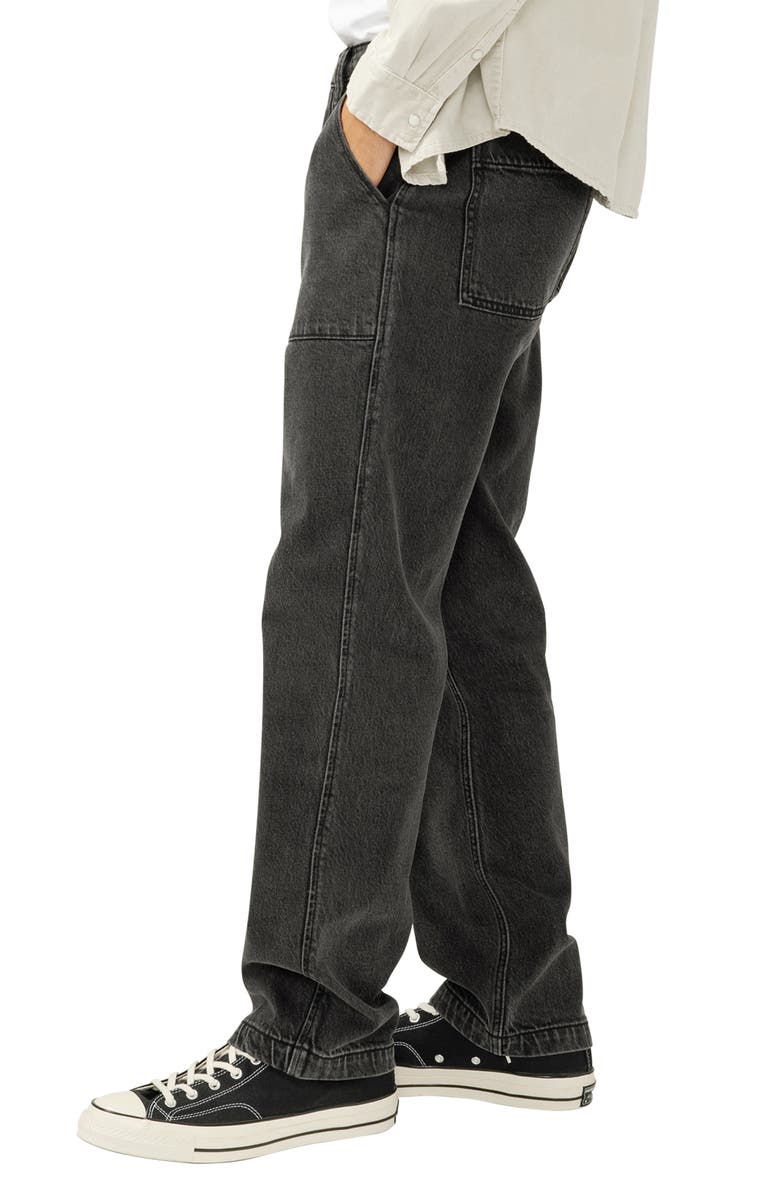 Silver Jeans Co. Straight Leg Utility Jeans, Alternate, color, Washed Black