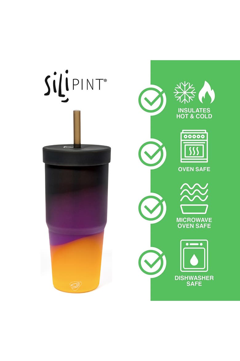 Silicone 32Oz Straw Tumblers 2 Pack, Alternate, color, Multicolored
