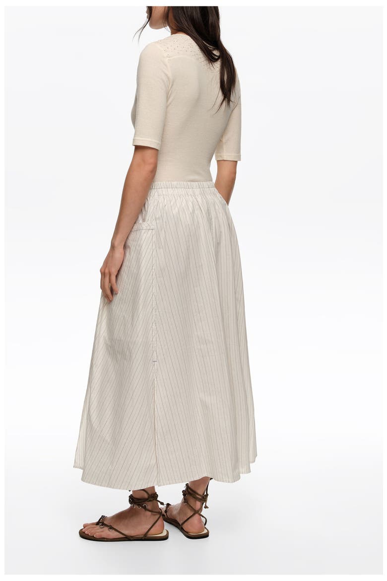 Striped A-Line Skirt, Alternate, color, IVORY