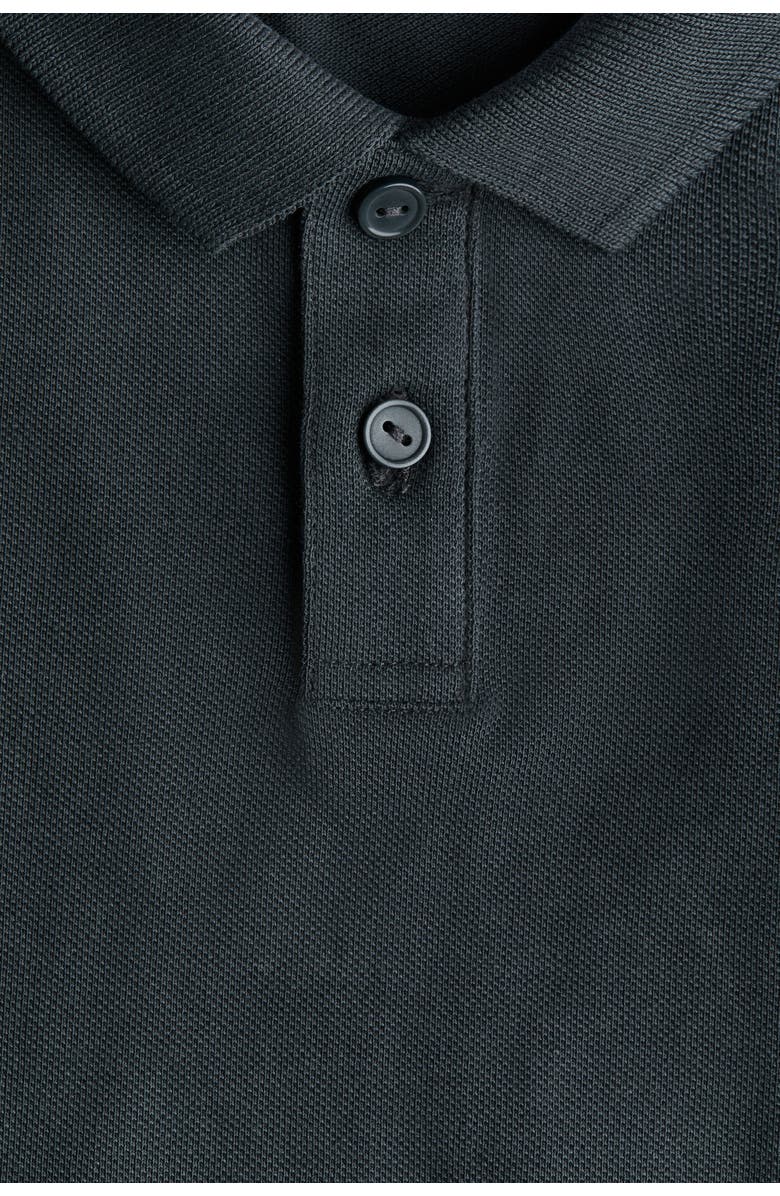 H&M Cotton Piqué Polo Shirt, Alternate, color, Dark Gray