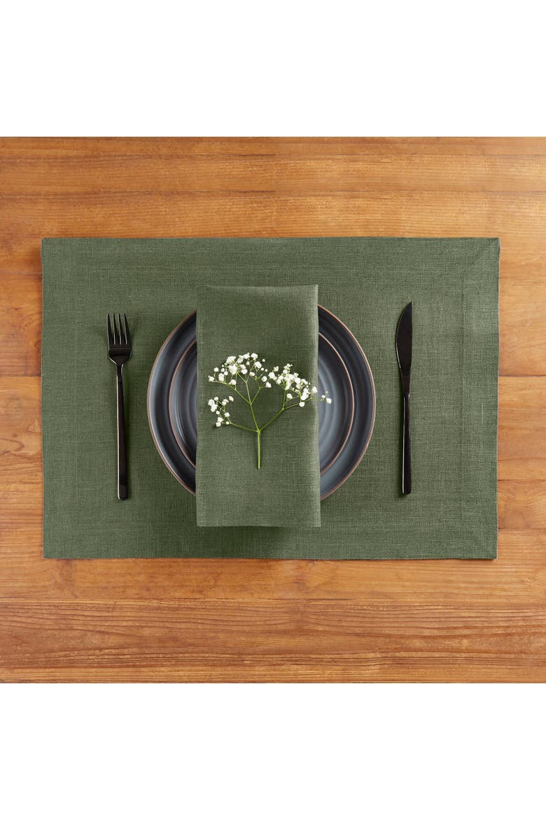 Linen Dinner Napkins Set of 4, 20 x 20" - Diana, Alternate, color, Desert Green