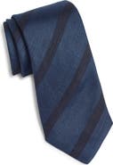 Canali Stripe Linen & Silk Tie