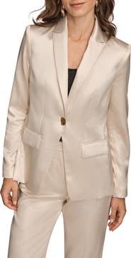 Donna Karan New York Satin One-Button Blazer