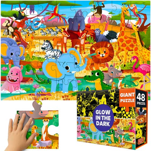 Giant Floor Puzzle Set for Kids - 48 Piece Jigsaw Puzzles