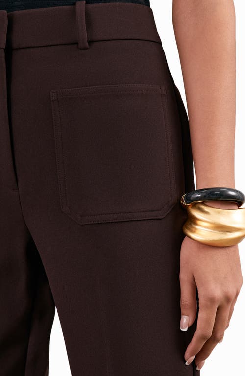 Reiss Priya Patch Pocket Wide Leg Pants In Burgundy