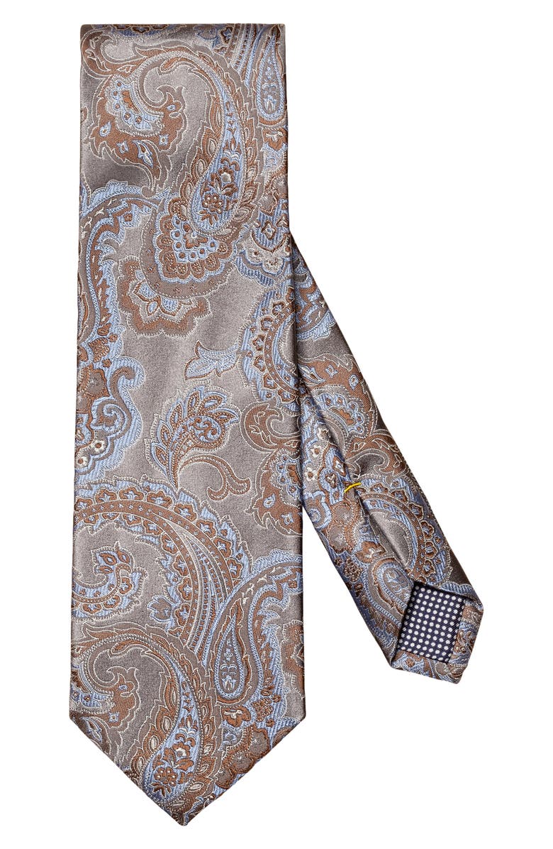 Eton Silk Paisley Tie, Alternate, color, Black