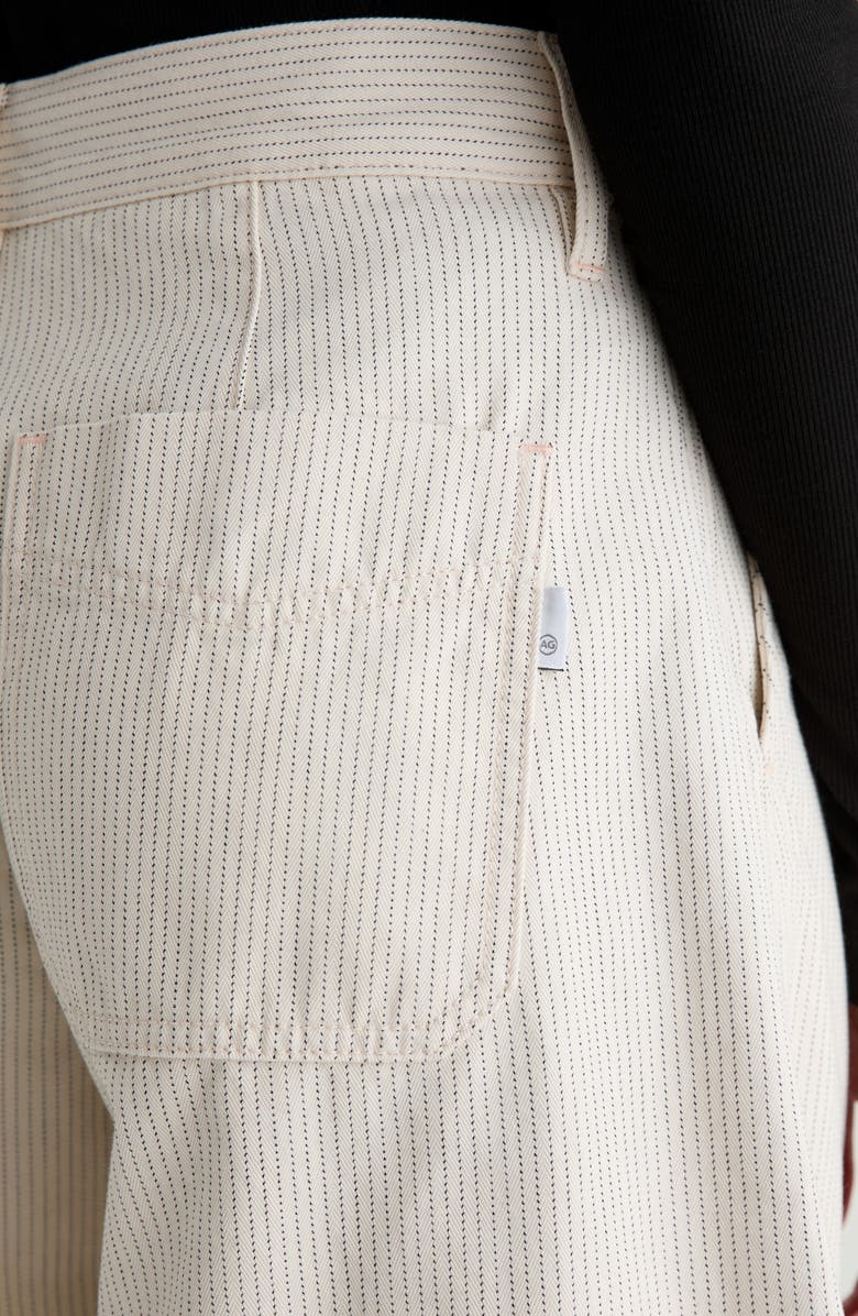 AG Riya High Waist Stripe Culotte Pants, Alternate, color, Blush Canvas