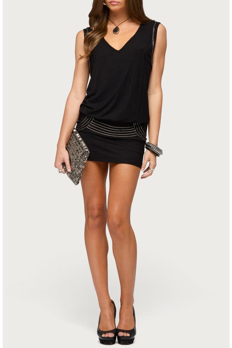 Romea Sleeveless Minidress, Alternate, color, BLACK