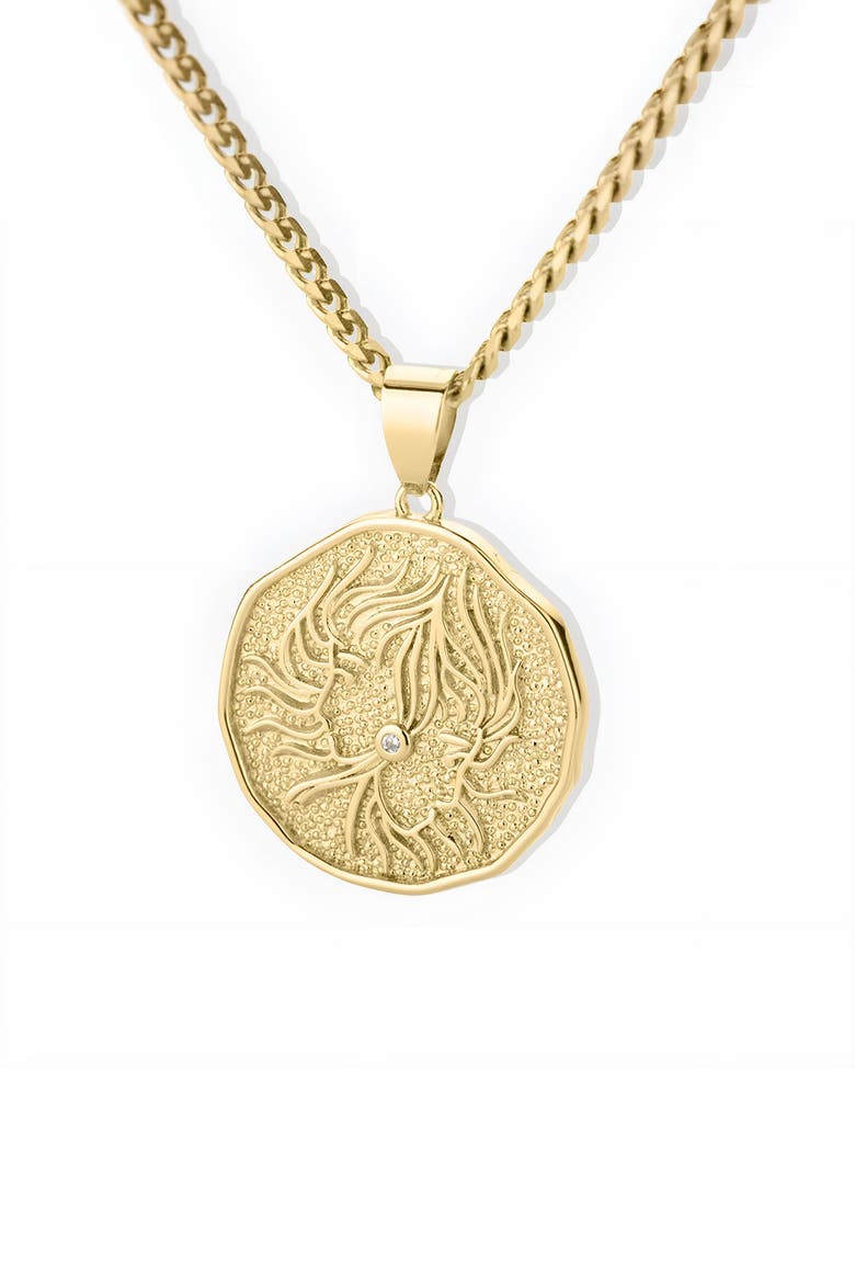 Astrological Sign Coin Pendant Necklace, Alternate, color, Gemini