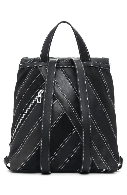 Desigual Belted Zip Faux Leather Backpack In Black