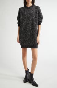 Golden Goose Sequin Wool Blend Oversize Sweater Dress