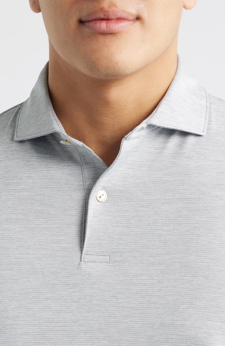 Peter Millar Treble Performance Jersey Golf Polo, Alternate, color, Gale Grey