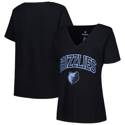 Women's Profile Black Memphis Grizzlies Plus Size Arch Over Logo V-Neck T-Shirt