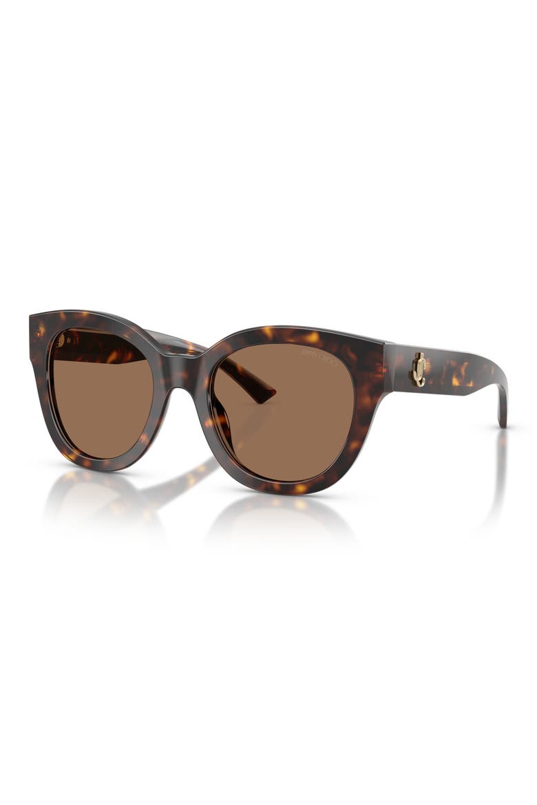 51mm Round Sunglasses, Alternate, color, HAVANA / DARK BROWN
