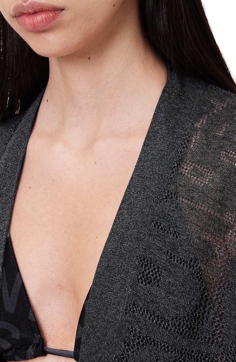 AllSaints Kaito Open Knit Longline Cardigan, Alternate, color, 