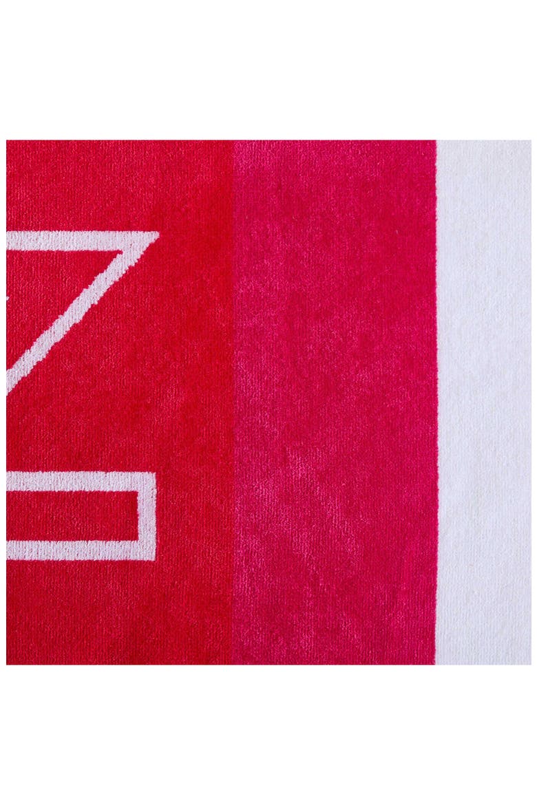Set of 2 Cotton Blend Terry Beach Towels, Alternate, color, DARK PINK