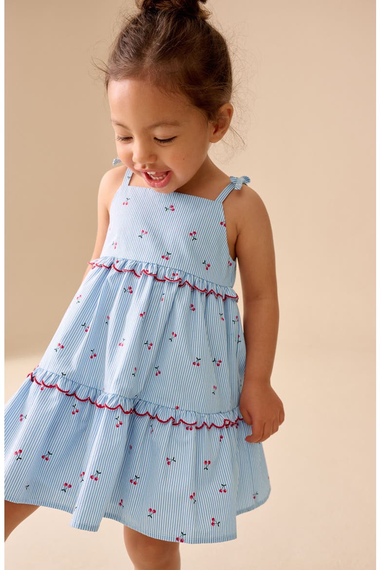 Kids' Cherry Stripe Sundress, Alternate, color, BLUE
