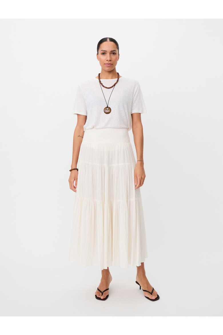 Masable Smocked Waist Tiered Midi Skirt, Alternate, color, Jet Stream