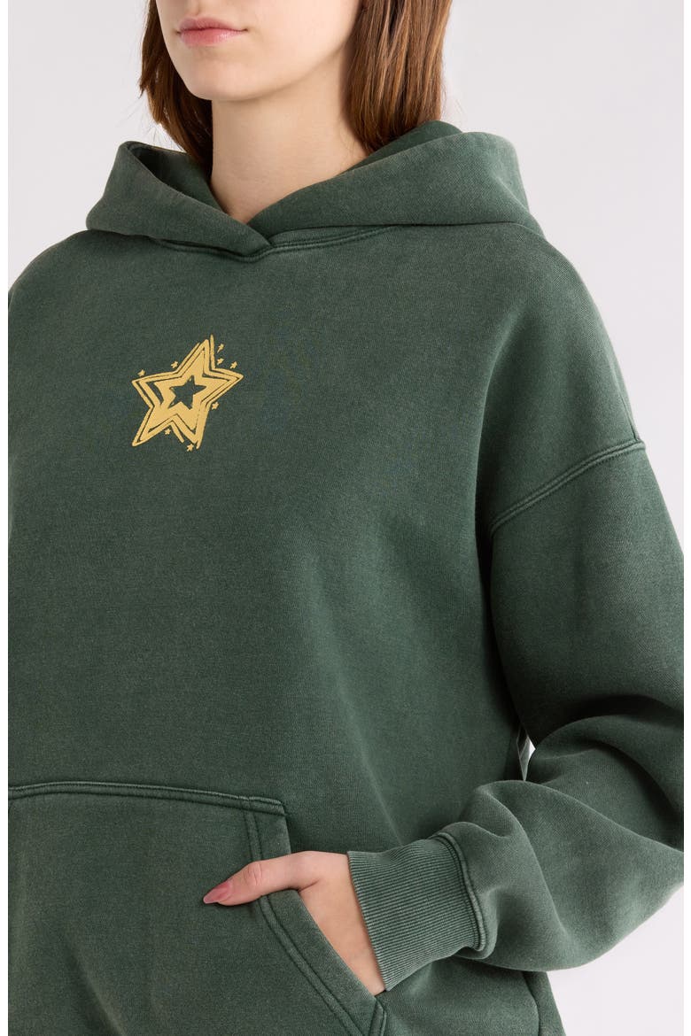 Star Graphic Hoodie, Alternate, color, FOREST GREEN