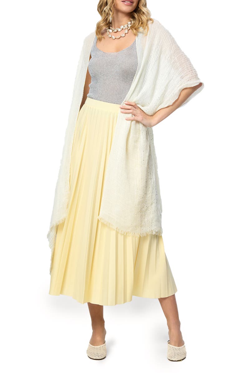 SAACHI Shimmering Sequin Ruana, Main, color, Ivory