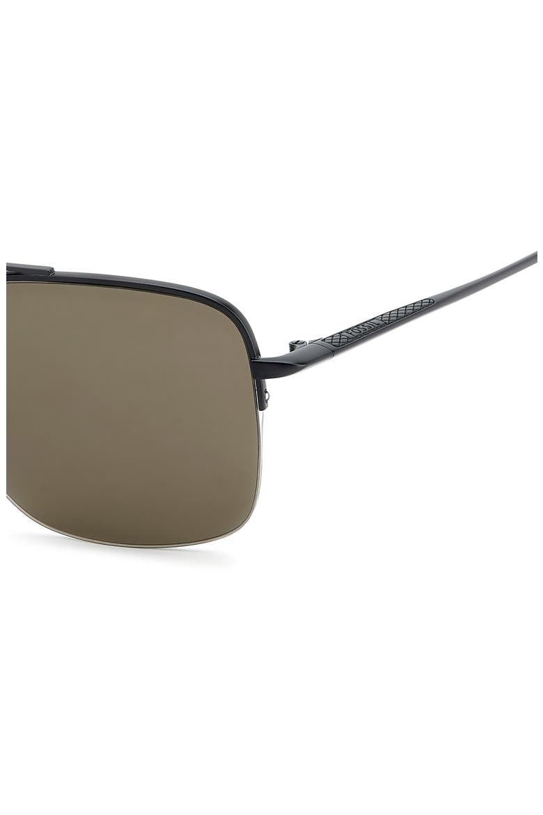 57mm Rectangular Sunglasses, Alternate, color, MATTE BLACK/ BROWN