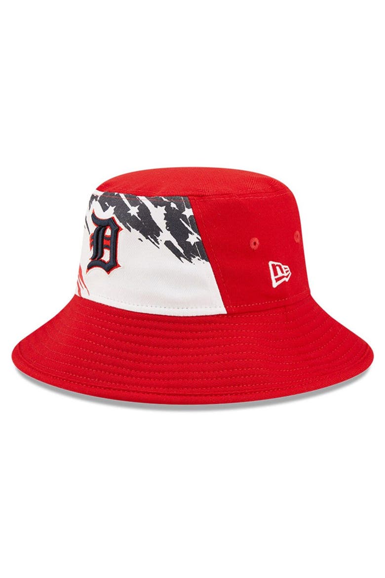 Men's New Era Red Detroit Tigers 2022 4th of July Bucket Hat, Main, color, Red