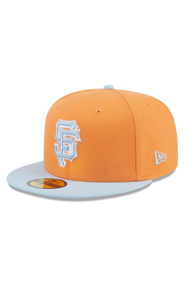 New Era Men's New Era Orange/Light Blue San Francisco Giants Spring Color Basic Two-Tone 59FIFTY Fitted Hat, Main, color, 