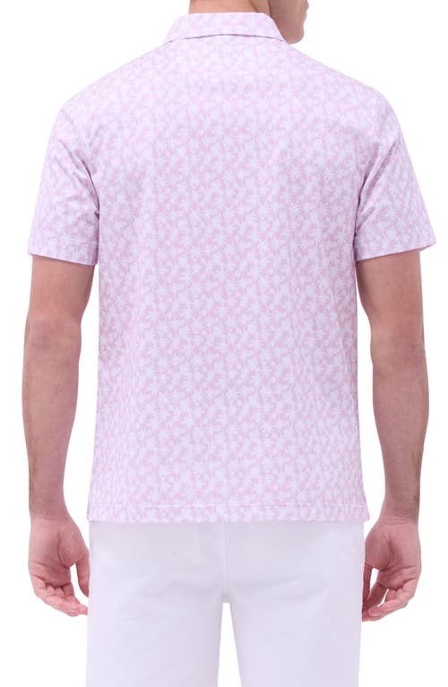 Bugatchi Victor Ooohcotton® Palm Tree Print Polo In Pink