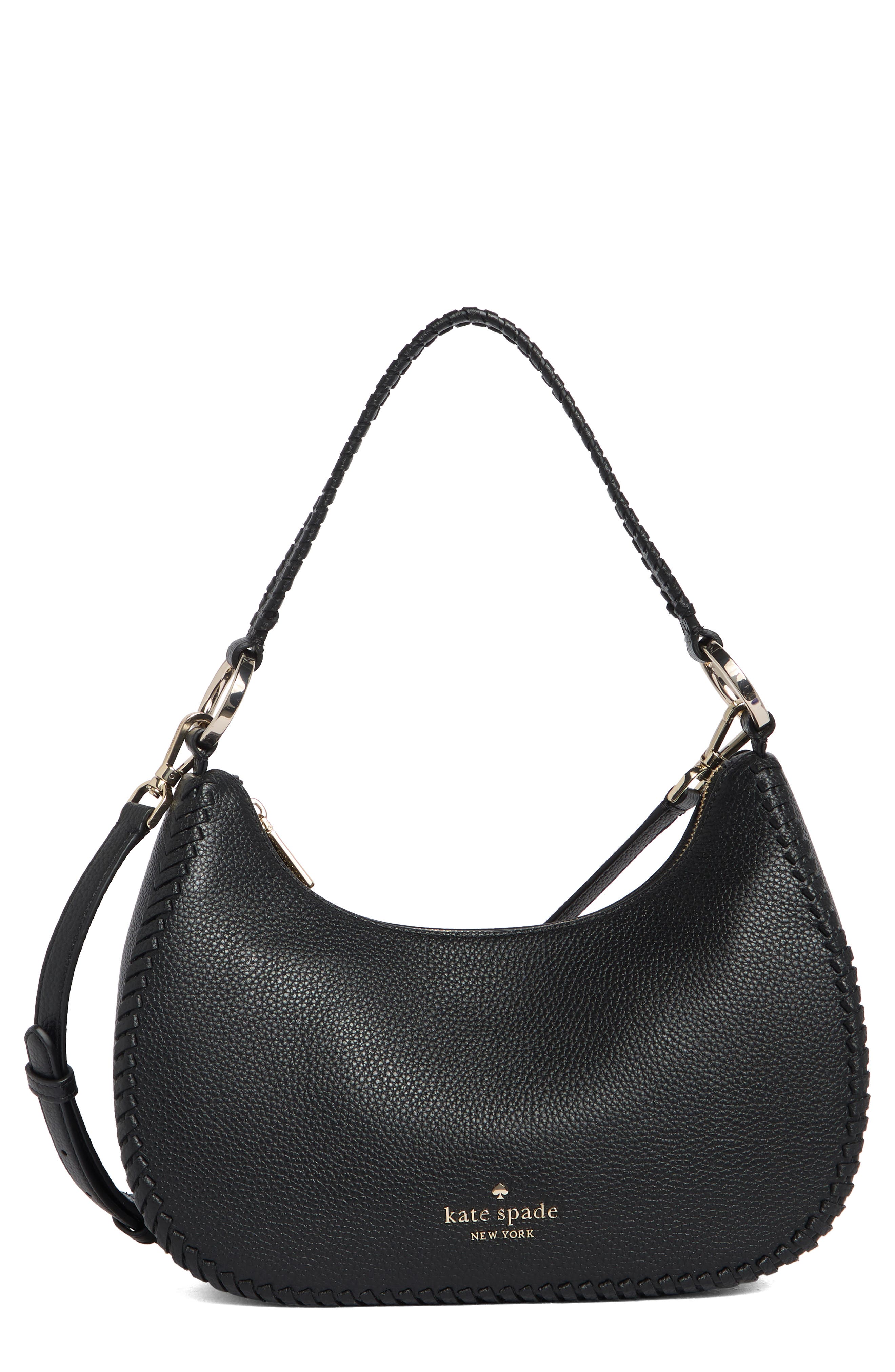 leila whipstitch leather shoulder bag