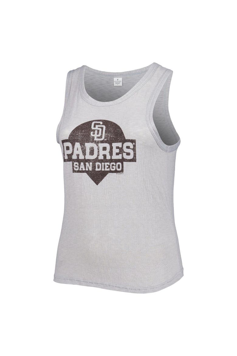 Women's Soft as a Grape Gray San Diego Padres Plus Size High Neck Tri-Blend Tank Top, Alternate, color, Gray