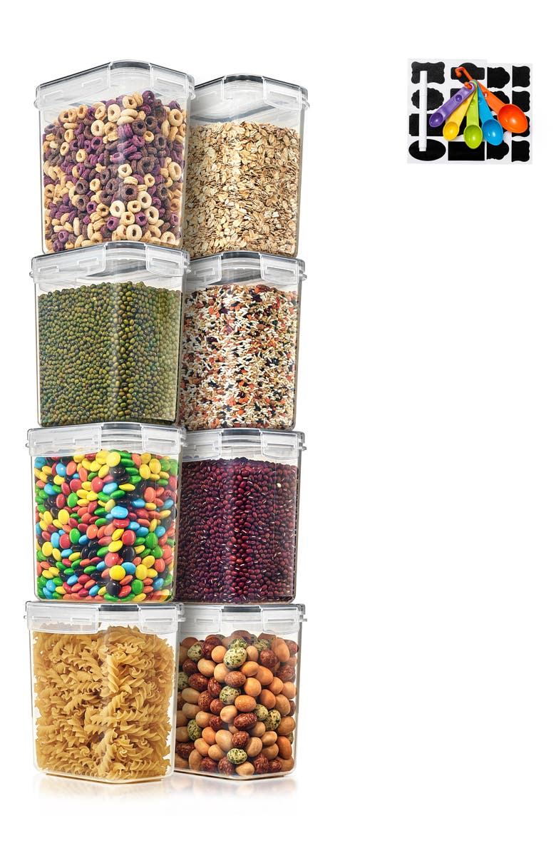 SORBUS 8-Pack Airtight Dry Food Storage Containers, Alternate, color, Clear