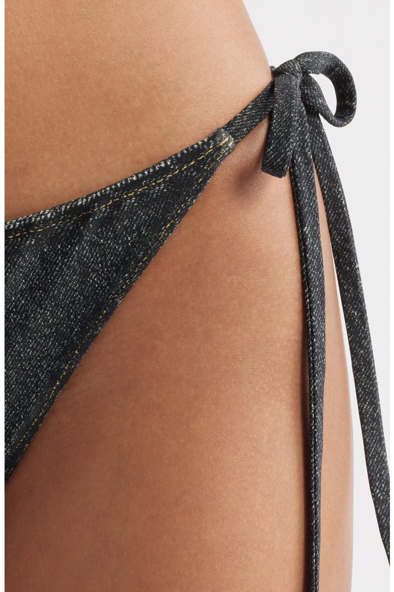 Miramar Faux Denim Bikini Bottoms, Alternate, color, WASHED BLACK