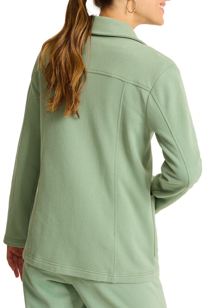 Marina del Mar Double Breasted Cotton Fleece Blazer, Alternate, color, TROPICAL FERN