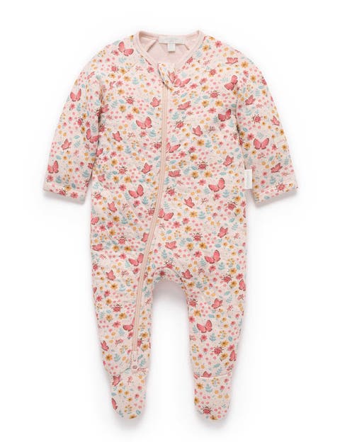 Baby Girl's Quilted Footie