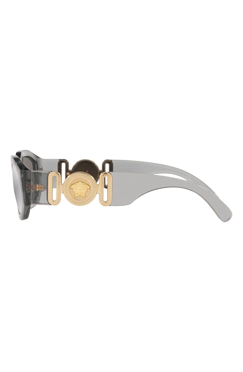 Versace Biggie 53mm Round Sunglasses, Alternate, color, Transparent Grey/ Grey Mirror