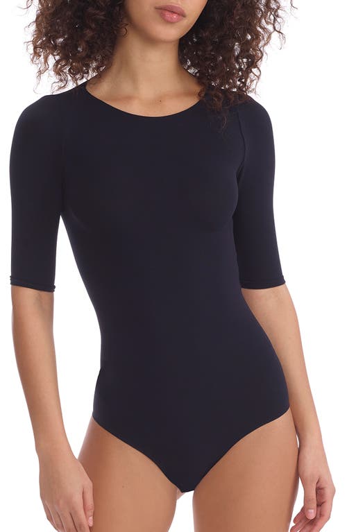 Commando Ballet Body Boat Neck Thong Bodysuit In Blue