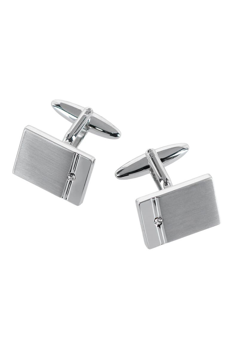 The Kingsley Square Cuff Link & Stud Set, Alternate, color, SILVER