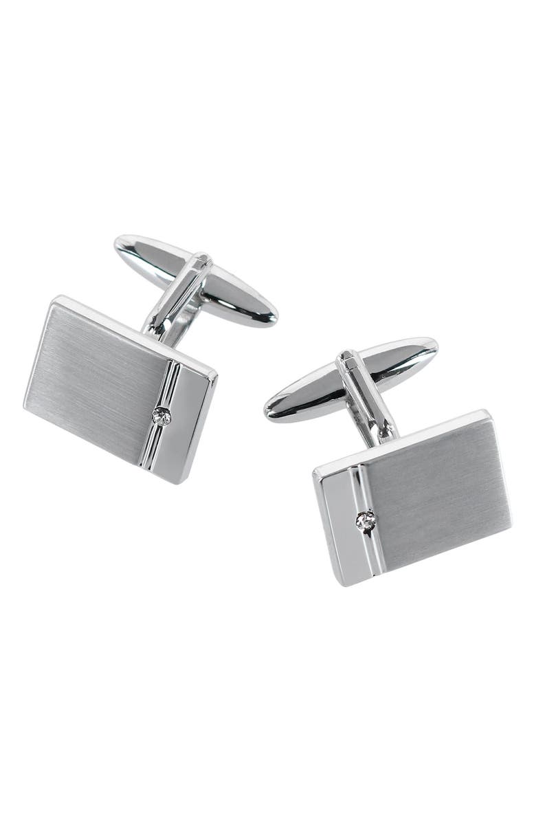 Trafalgar The Kingsley Square Cuff Link & Stud Set, Alternate, color, Silver