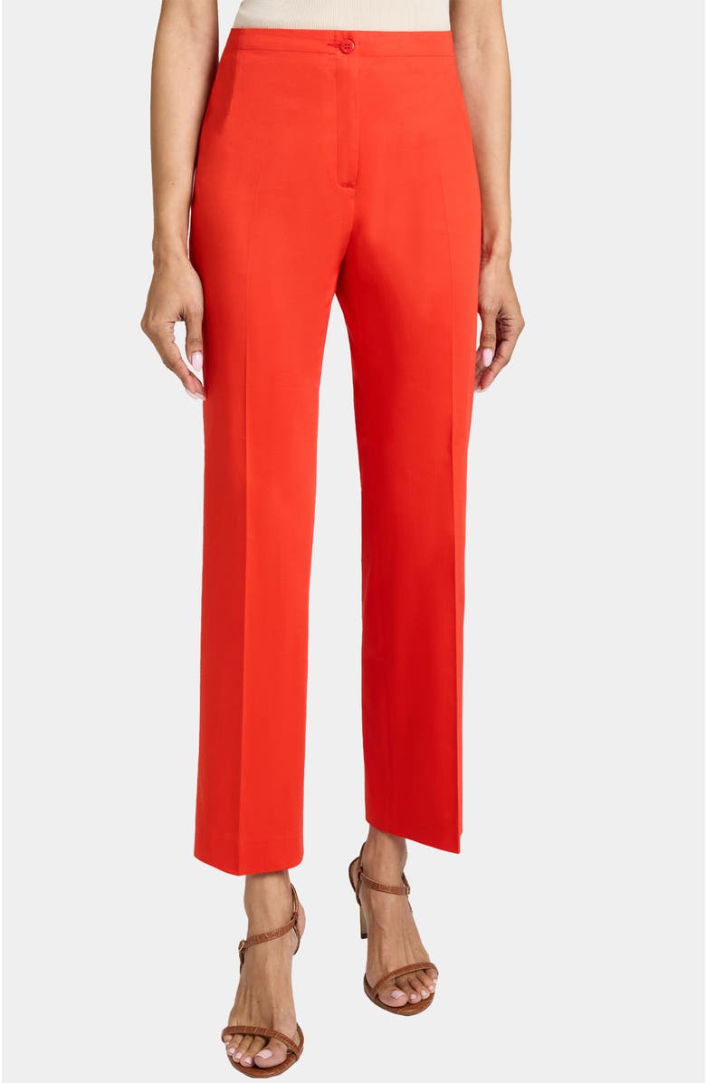 Santorelli ROMA Straight Leg Ankle Pant, Main, color, Poppy