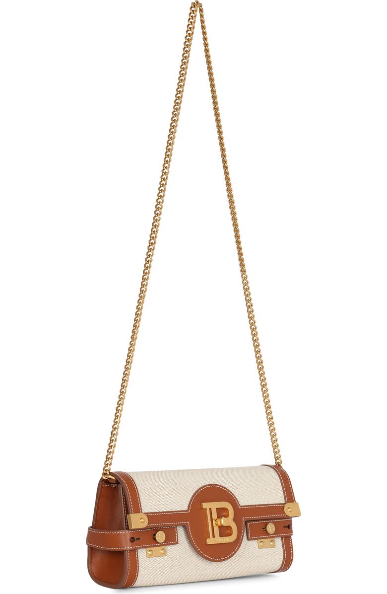 Balmain B-Buzz 23 Canvas & Leather Clutch, Alternate, color,