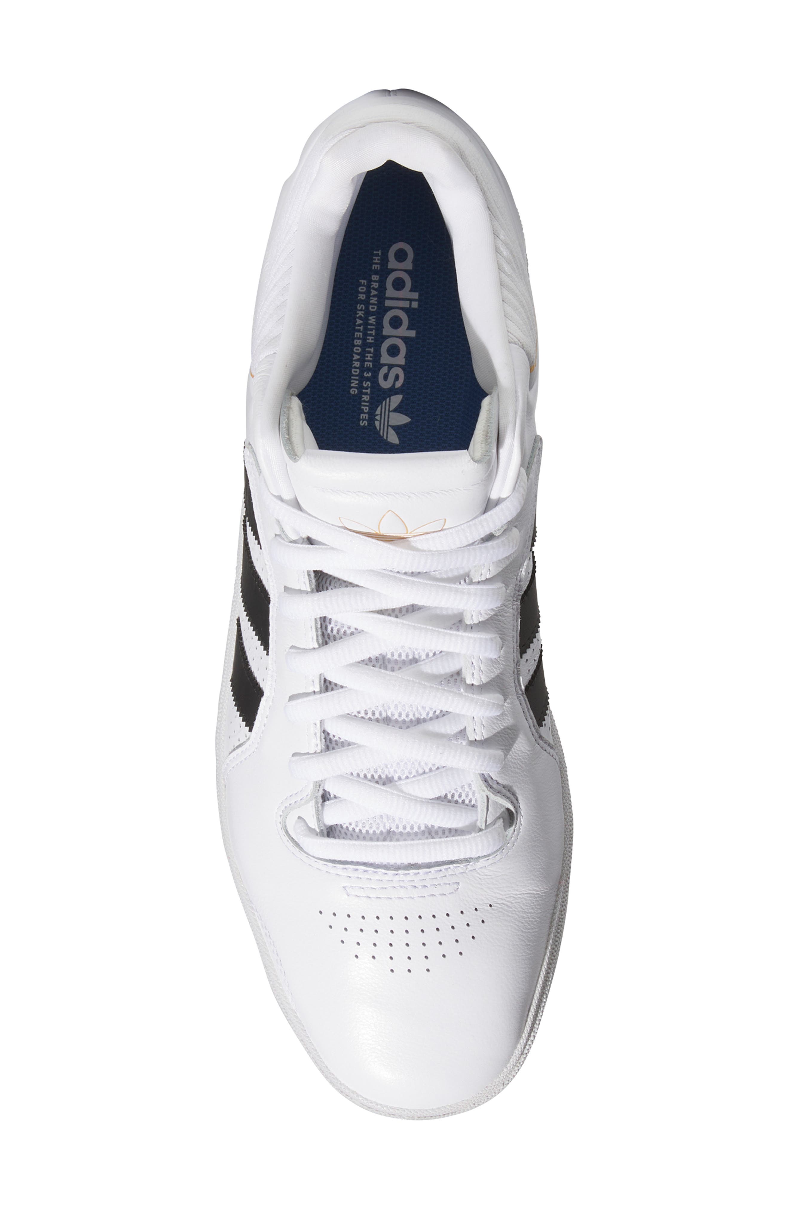 adidas Tyshawn Skateboarding Sneaker, Alternate, color, White/ Black/ Gold